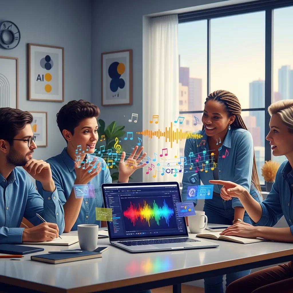 creative-team-collaborating-on-ai-jingle-creation-in-a-modern-workspace-8e9e2146-a20d-4df0-9fbb-1f55a49ded7a.webp Creative team collaborating on AI jingle creation in a modern workspace